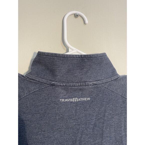 Travis Mathew Men's M Golf 1/4 Zip Sweater Pullover Pocket Blue Long Sleeve - Picture 8 of 11